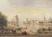 Jean Baptiste Camille  Corot Le port de La Rochelle (mk11) oil painting on canvas